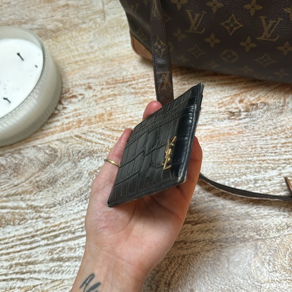 SAINT LAURENT Croc-Effect Leather Cardholder - Picture 8 of 8